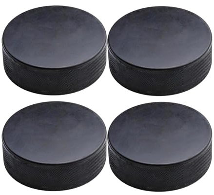 Träningshockey-puckar, ishockey-puckar | officiell förordning, 4 stycken klassiska träningsphockey-puckar, diameter 8 cm, tjocklek 1 tum, ishockeytillbehör för dammhockey, rullhockey