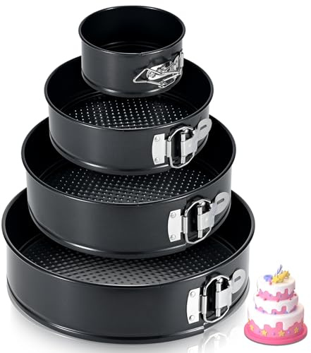 ECCOGREAT Stampi antiaderenti per torte da 10,2 cm + 17,8 cm + 22,5 cm + 25