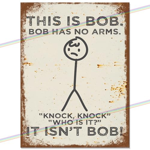 This Is Bob Funny Metal Garden Bar Sign (20x15cm) – Retro Waterproof Aluminium Wall Plaque | Hilarious Man Cave, Home Pub Shed, Garage & Garden Decor Gift 40th 50th 60th Birthday