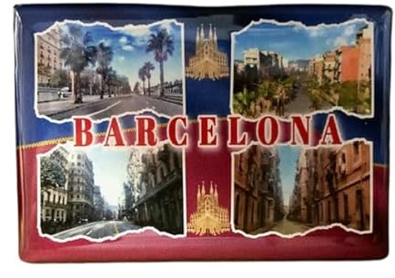 Barcelona -Spanien, Barcelona Souvenir-Kühlschrankmagnet,Spain Fridge Magnet,Barcelona Altstadt,Spanien Souvenir.