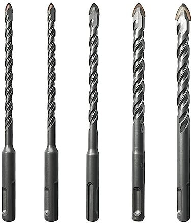 Juego de 5 uds de brocas de hormigón for azulejos de cerámica y vidrio 6/8/10/12mm con punta de carburo SDS Plus 160mm broca for mampostería(6-12mm(5PCS))