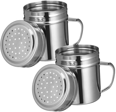 Cabilock 2pcs Heavy Duty Unbreakable Stainless Seasoning Flavoring Condiment Shaker Dishwasher Safe for Home Cafe Restaurant