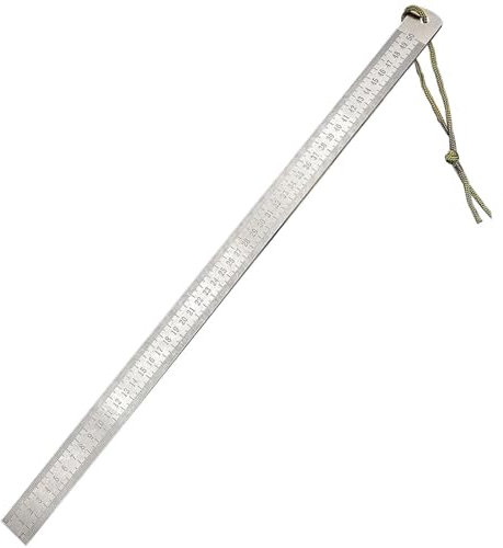 Dualoai Präzises Messlineal aus Metall, 50 cm mit Markierungen für technische Zeichnungen
