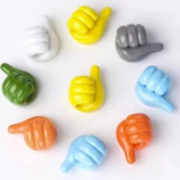 Colorful Ten Pack Hook With Thumb Up Data Cable Storage Holder Hook Self Adhesive No Punching, Non-marking Small Plastic Finger Hook