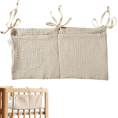 XURJUMI Babybett Organizer, Hängende Betttasche und Spielzeugtasche für Kinderzimmer - Beistellbett und Wickeltisch Aufbewahrung