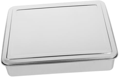 GRIRIW Baking Dish Lid Stainless Steel Casserole Pan for Cakes Breads and Vegetables Deep Roasting Container for Everyday Use and Fresh Storage