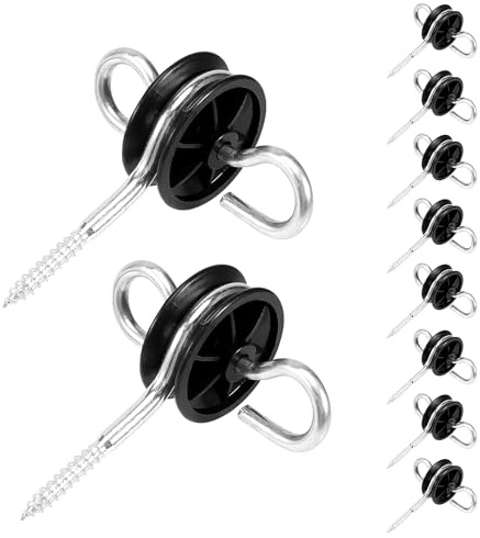 Turodeuo 10Pcs Electric Fence Gate Handle Anchor Electric Fence Insulators Fence Wire Insulators for Electric Fence Wood Post
