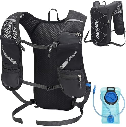 Arvano Zaino Idratazione 5L Leggero con Vescica 1,5L - Gilet da Corsa Traspirante per Trail, Marathon e Ciclismo