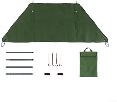 Paravento portatile da campeggio, pieghevole, in tela, con pali in metallo, per fornello da cucina all'aperto, barbecue, patio, protezione della privacy (M)