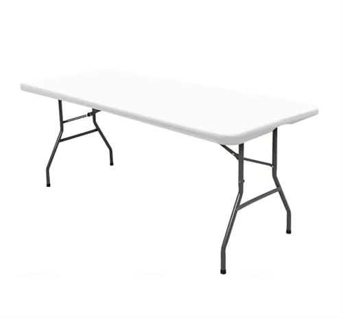 YDYAENIO Elastic Outdoor Picnic、Banquet Table Cloth,Desktop Cover,Washable Foldable Polyester Tablecloth,Party Supplies,Camping Equipment for Kitchen, Party Decorations(WHITE,6FT)