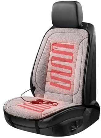 Möge Auto Sitz Auflage Sitzmatte Winter Autositz Auflage Mit Voller Rückenlehne Autositzbezüge Passend Warm Bequem Weich Plüsch zum Fahren im Winter, Universell Passend(Gray,1PCS)
