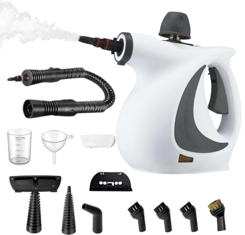 demaxiyad Pulitore a vapore professionale – pulitore a vapore a mano ad alte prestazioni – macchina elettrica con 12 accessori per mobili pavimento tappeto, rimozione auto divano tessuto piastrelle