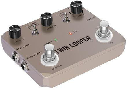 Cryfokt Gitarren-Looper-Pedal, Vielseitig, 11 Wiedergabemodi für Musiker, Zinklegierung, Gitarren-Loop-Station-Pedal für E-Effekte, Goldfarben