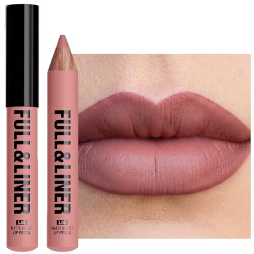 Jutqut Matt Lip Liner Pencil & Lipstick-Wasserfester Lippenkonturenstift,#5 | Wasserfest & Wischfest, Hochpigmentiert & Langanhaltend, Samtig-Cremige Textur, Nicht klebrig