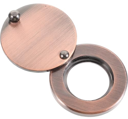 jojofuny Cubierta de Mirilla para Visor de Puerta de Entrada, Protector de Privacidad Giratorio de 16 Mm en Color Rojo Antiguo, Accesorio para Mirilla de Apartamento, Protección Antirrobo