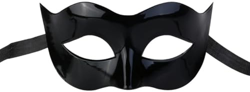 Uonlytech Masque de Bal Masqué Demi-masque Noir en Plastique pour Hommes, Accessoire de Fête Classique et Simple pour Bal ou Soirée Costumée