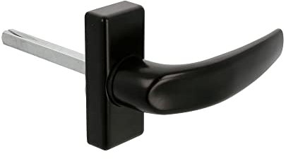 Amig - Rosette Handle for Doors | Delta Model | 121 x 72 mm | 8 mm Square | Elegant and Simple Design | Ergonomic Handle | Aluminium Black