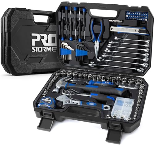 Prostormer 200-Piece Hand Tool Set, General Home and Auto Repair Tool Kit with Toolbox Storage Case for Mechanical Repair, DIY, Home Maintenance