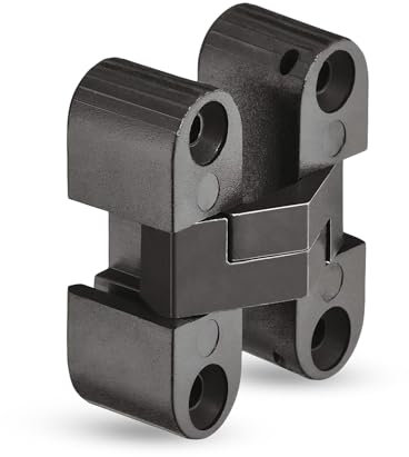 Gedotec Topfband unsichtbar Türband Schranktür Möbelscharnier für Kasten-Tür - H1964 | Messing schwarz brüniert | Schrank-Scharnier zum Einlassen Holz | 11 x 33 mm | 1 Stück - Türscharnier für Möbel