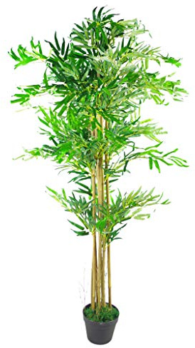 Leaf Design UK Plantes artificielles en bambou Marron naturel 150 cm