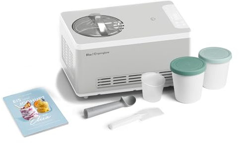 SPRINGLANE Eismaschine & Joghurtbereiter Elisa 2,0 L mit selbstkühlendem Kompressor 220 W, aus Edelstahl mit Kühl- und Heizfunktion (Elisa Silber, Eismaschine + 2 Eisbehälter Mint)