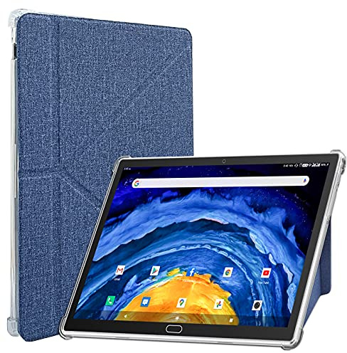 ZONKO 10 Zoll Tablet case,10 Tablet Lederhülle für ZONKO K116/K118, für Tablet 10/10,1 Zoll, Schutzhülle aus Leder, Verschleißfest für das Halten von Tabletten in verschiedenen Winkeln, Blau