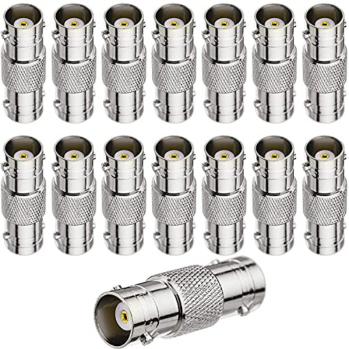 Greluma 15 Pièces Adaptateur de Connecteur Femelle BNC Femelle à BNC pour Caméra de Sécurité CCTV