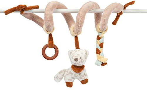 Nattou Spirale Schneeleopard Jungo, Mit Rassel und Silikonring, 60 cm, Vegan, Boris & Jungo, Beige