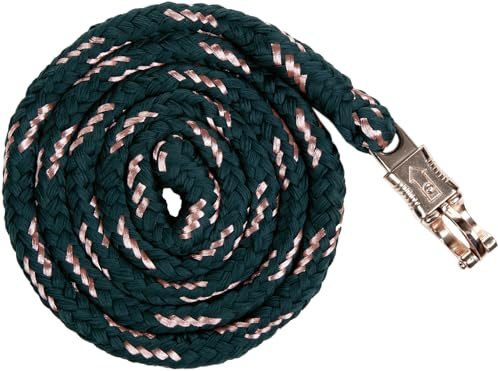 HKM Rosegold Reitgurte Smaragdgrün/Rosegold 180 cm