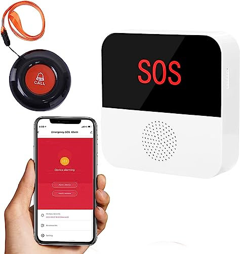 ChunHee Botón de Llamada de Emergencia para Personas Mayores Tuya WiFi Smart Senior Sistema de Alerta de Llamada de Emergencia para Pacientes Mayores Discapacitados (Sólo Soporta Wi-Fi 2.4GHz)