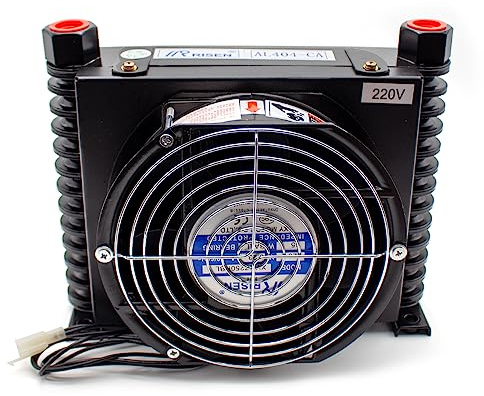 LeTkingok Radiatore Dell'olio Idraulico Raffreddato ad Aria AL404T-CA, Radiatore Dell'olio Idraulico Raffreddato ad Aria Della Ventola Dell'olio Della Macchina CNC 10L/min (AL404T-CA,DC 12V)