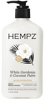 Hempz Body Lotion Moisturizer - White Gardenia & Coconut Palm - Daily Moisturizing Cream, Shea Butter, Coconut Oil - Skin Care Products, All Natural Hemp Seed Oil - 17 Fl Oz