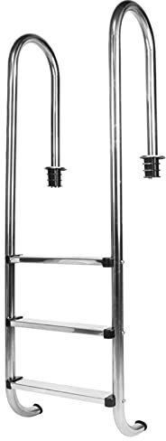 Alvinlite 3-stufiges Edelstahl-Poolleiter-EIN- Und Ausstiegssystem Für Erdverlegte Salzwasser-Schwimmbäder, rutschfest