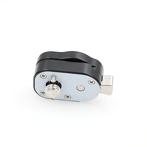 DRRI Mini-Schnellwechselplatte aus Aluminium und Stahl, 3/8-Zoll-Schraube mit Positionierungsknopf für Kamera, Videomonitor und Magic Arm (schwarz)