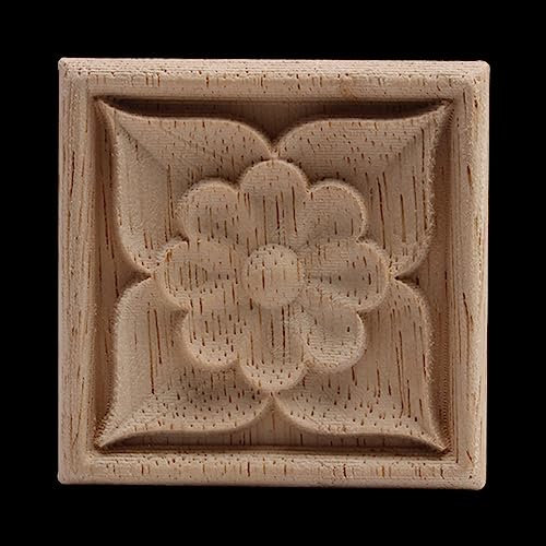 Schnitzerei Onlay Holzfiguren Holzleisten Holzaufkleber Holzapplikation Antike Blätter Oval Gummi Holz Türen Möbel Fenster 6 X 6 Cm 2 Stück