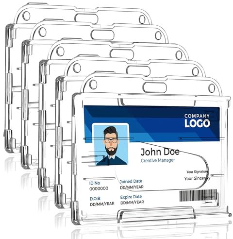 5 Stück Ausweishüllen, Kartenhalter mit Daumenschlitzen, Kartenhüllen Transparent, Ausweishalter Schutzhülle aus Hartplastik, Für Kartenhalter und ID Card