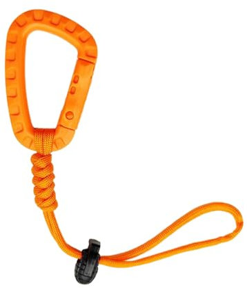 Langlebige Bergsteiger-Schnalle, schnell hängendes Umhängeband, Produkttitel für Karabiner, runde Schnur mit Sicherheitsverschluss, strapazierfähig, abnehmbar, Orange