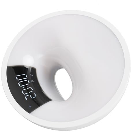 Yunseity Wake Up Light, Simulación Modo Snooze Sunrise Despertador Altavoz para Dormitorio (Enchufe de la UE)
