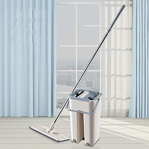 Juego de trapeador para piso Trapeador y cubo automáticos Evite lavarse las manos Paño de limpieza de microfibra Apretón plano Piso de madera mágico Trapeador perezoso Día de conmemoración To pursue