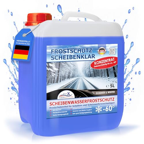 FAST X Scheibenfrostschutz/Scheibenwischwasser für Auto/LKW– 5 Liter Kanister– Winter und Sommer – Schutz bis -60°C (5 Liter)