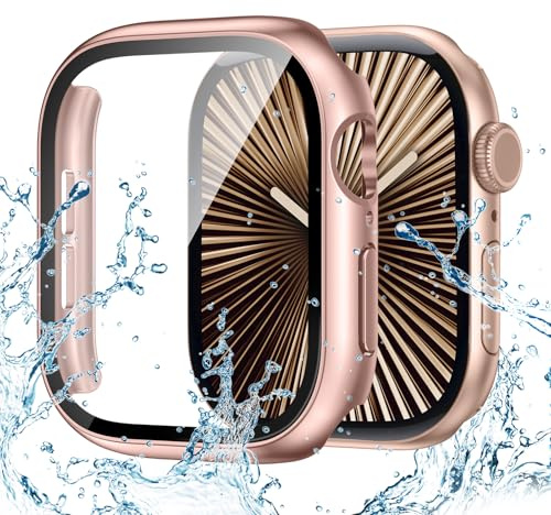 Neitra wasserdichte Hülle für Apple Watch Series 11/10 42mm Schutzhülle | HD Glass Displayschutzfolie, Hart PC Voller Körper Kratzfest Gehäuse Cover für iwatch Apple Watch Series 11/10 42mm
