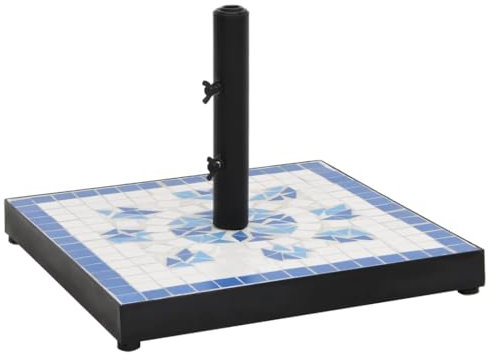 XGWKCNV Furniture select-Parasol Base Blue and White Square 12 kg