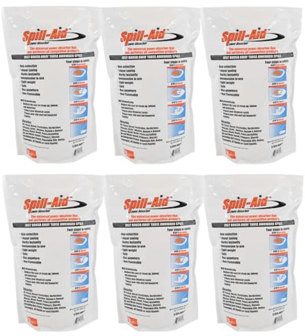 Spill-Aid Absorbent Powder 5L Super Clean Non-Toxic for Oil, Fuel, Chemical Spills – 6 Pack