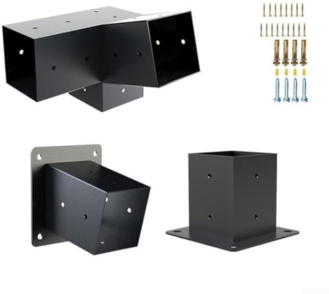 ComfyHarbor 1 support de pergola de toit incliné, supports de pergola de 10 x 10 cm, kit de matériel personnalisable, spécialement conçu pour les structures de toit inclinées (C)
