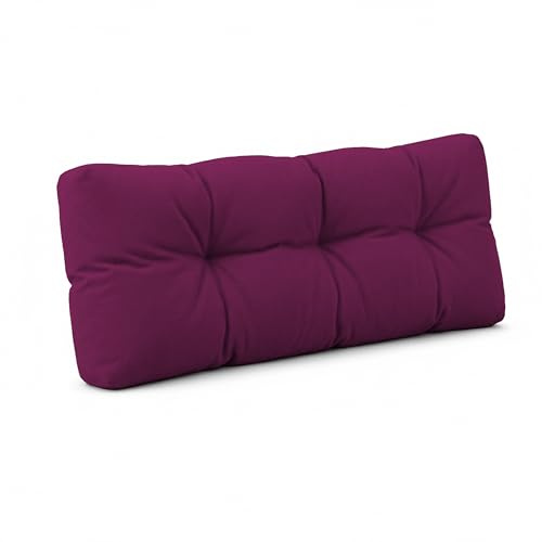 POKAR Coussin Matelassé pour Palettes Euro - 1x Dossier 120cm x 40cm x 12cm, en Mousse formée à Froid, très Confortable, Canapé de Jardin, Intérieur et Extérieur, sans Palette, Violet