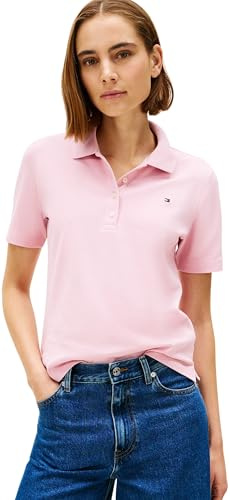 Tommy Hilfiger 1985 Reg Pique Polo SS Ww0Ww43224, Polo a Maniche Corte, Donna, Rosa (Bonita Pink), M
