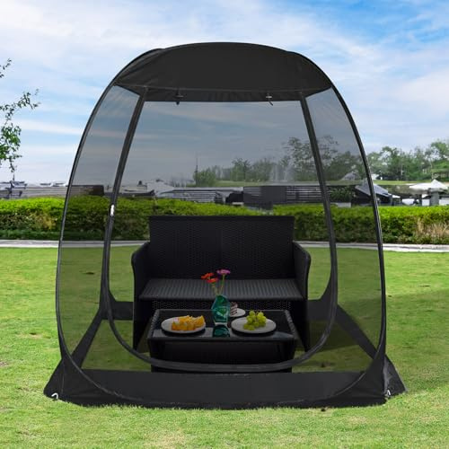 Alvantor Pavillon Screen House für 6, 10, 15 Personen, Pop-Up-Iglu-Zelt mit Moskitonetz an den Seiten, UV-beständiger Sonnenschutz für Garten, Terrasse, Hinterhof