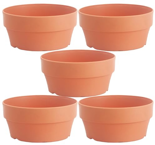Toddmomy Maceta Redonda de Plástico para Suculentas Interior y Exterior, Juego 5 Piezas Ø16 Cm, Maceta Pequeña Drenaje, Jardinera Ligera y Decorativa para Jardín y Terraza
