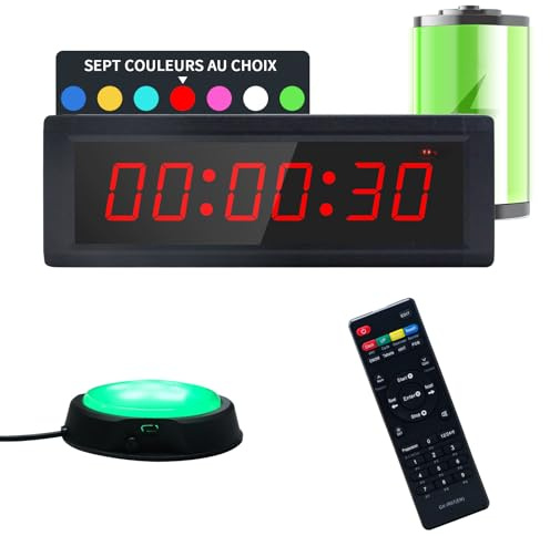 Gym Timer, Digital Gym Timer with Button 7 Colors Digital Timer with Count Down/Up Remote Control Digital Timer for Home Gym