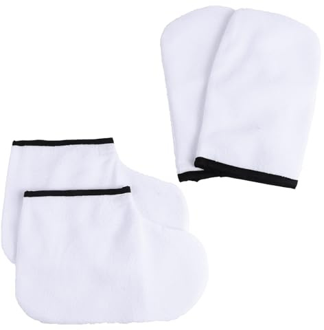 Guantes y Botines de Parafina para Manos y Pies Funda Térmica white Hidratante Spa para Cuidado de Piel Terapia de Calor para Circulación y Nutrición